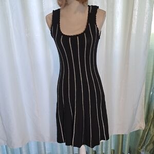 Black and White Striped Women's Dress